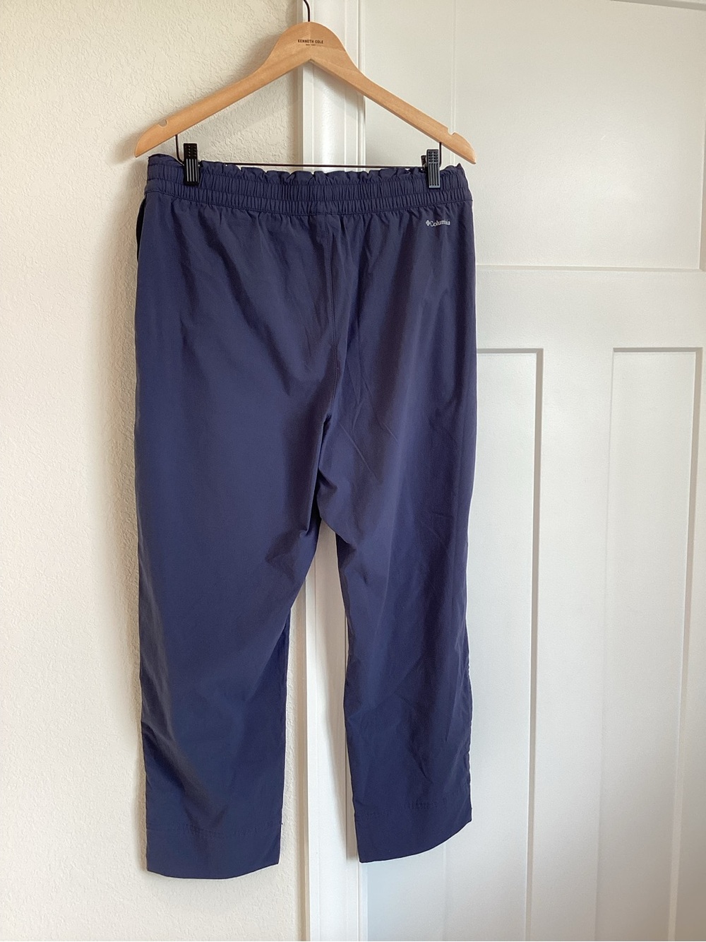Columbia Cropped Hiking Pant High Rise Elastic Waist Size Large Blue Gray - Picture 7 of 8